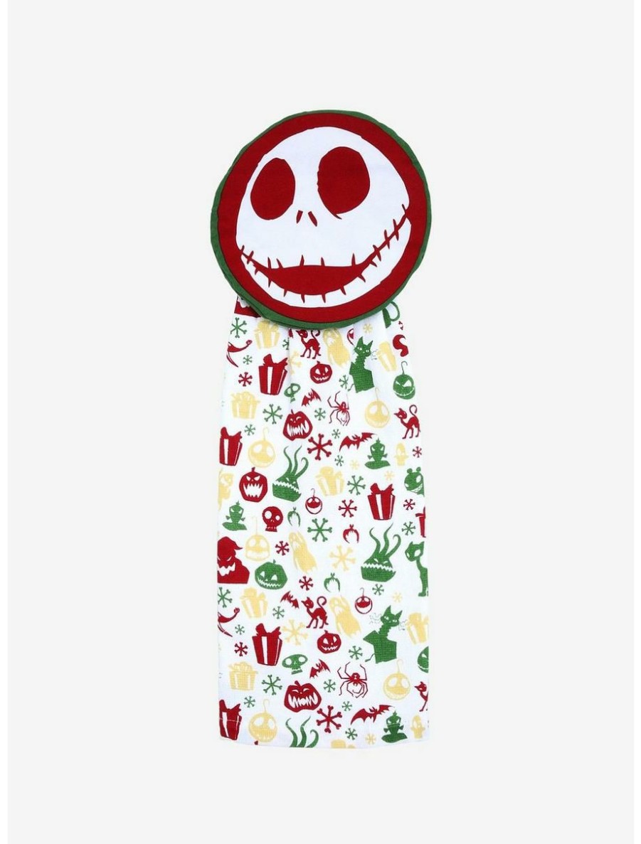 Horror * | Horror Disney The Nightmare Before Christmas Holiday Kitchen Tie Towel