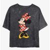 Cartoons * | Cartoons Disney Minnie Mouse Traditional Minnie Mineral Wash Crop Womens T-Shirt