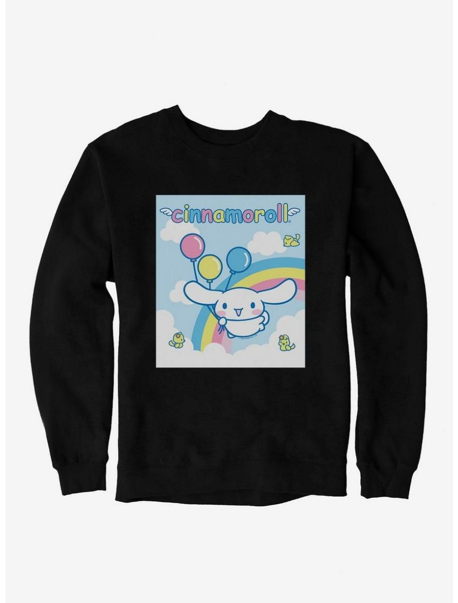 Anime * | Anime Cinnamoroll Balloons And Rainbow Sweatshirt