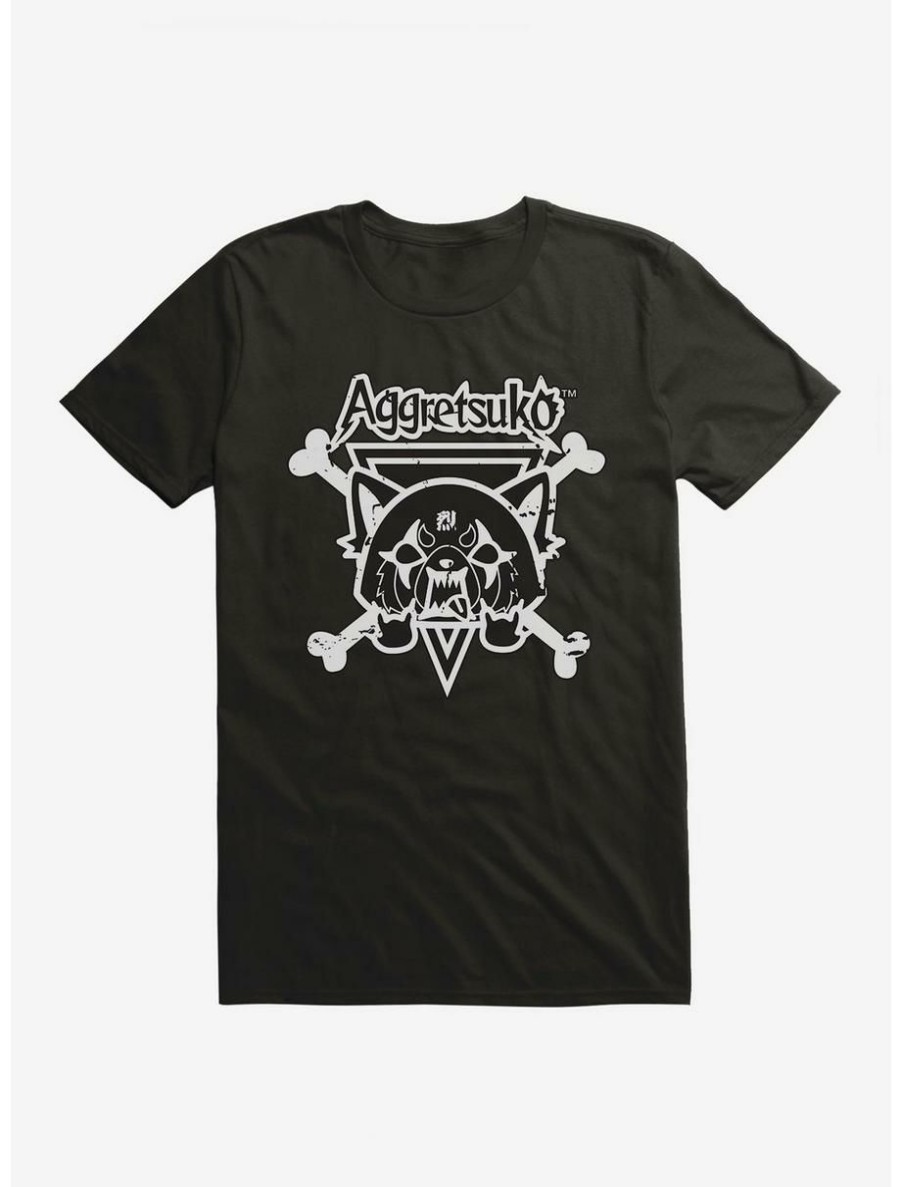 Anime * | Anime Aggretsuko Metal Crossbones T-Shirt