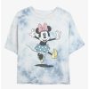 Cartoons * | Cartoons Disney Minnie Mouse Jump Womens Tie-Dye Crop T-Shirt