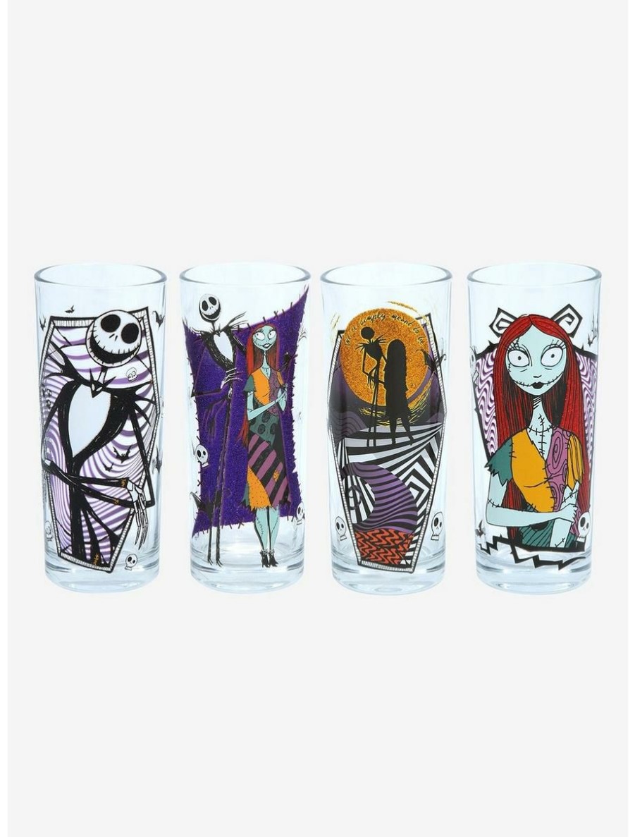 Horror * | Horror Disney The Nightmare Before Christmas Jack Skellington & Sally Glassware Set