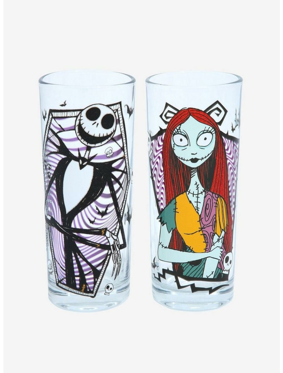 Horror * | Horror Disney The Nightmare Before Christmas Jack Skellington & Sally Glassware Set