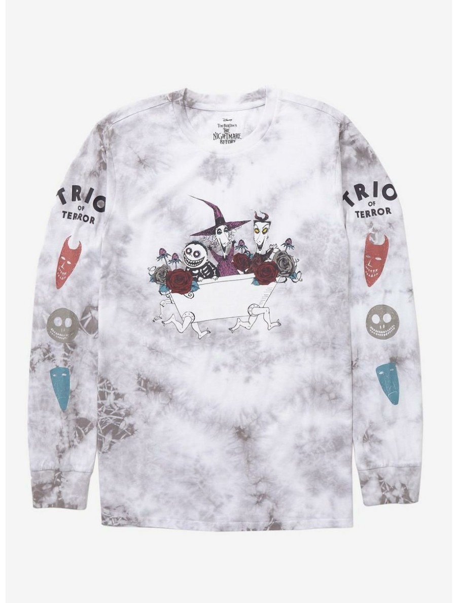 Horror * | Horror Disney The Nightmare Before Christmas Trio Of Terror Long Sleeve Tie-Dye T-Shirt Boxlunch Exclusive