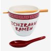 Anime * | Anime Naruto Shippuden Ichiraku Ramen Bowl With Chopsticks And Spoon