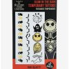 Horror * | Horror Disney The Nightmare Before Christmas Glow-In-The-Dark Temporary Tattoos