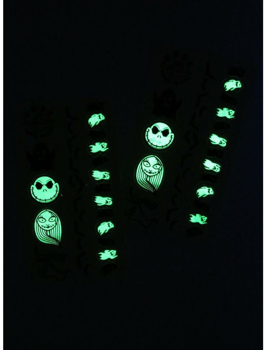 Horror * | Horror Disney The Nightmare Before Christmas Glow-In-The-Dark Temporary Tattoos