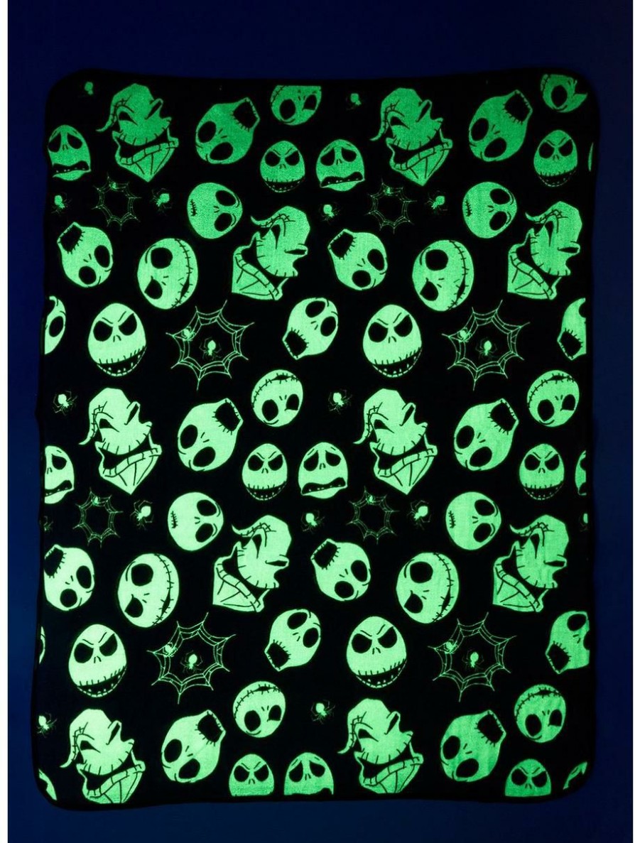 Horror * | Horror Disney The Nightmare Before Christmas Jack And Oogie Boogie Glow-In-The-Dark Boxed Throw Boxlunch Exclusive