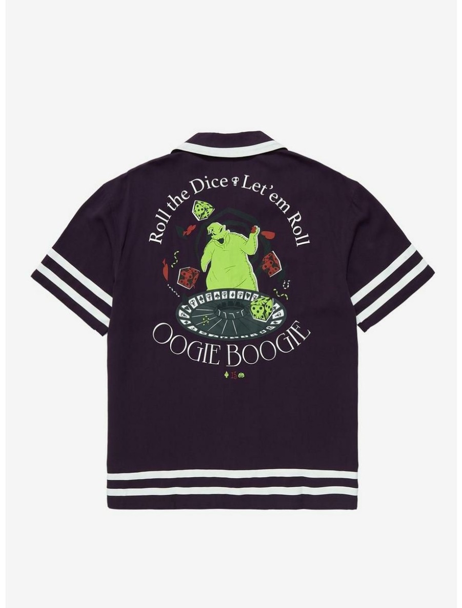 Horror * | Horror Disney The Nightmare Before Christmas Oogie Boogie Dice Roll League Button-Up Boxlunch Exclusive