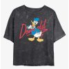 Cartoons * | Cartoons Disney Donald Duck Signature Donald Mineral Wash Crop Womens T-Shirt