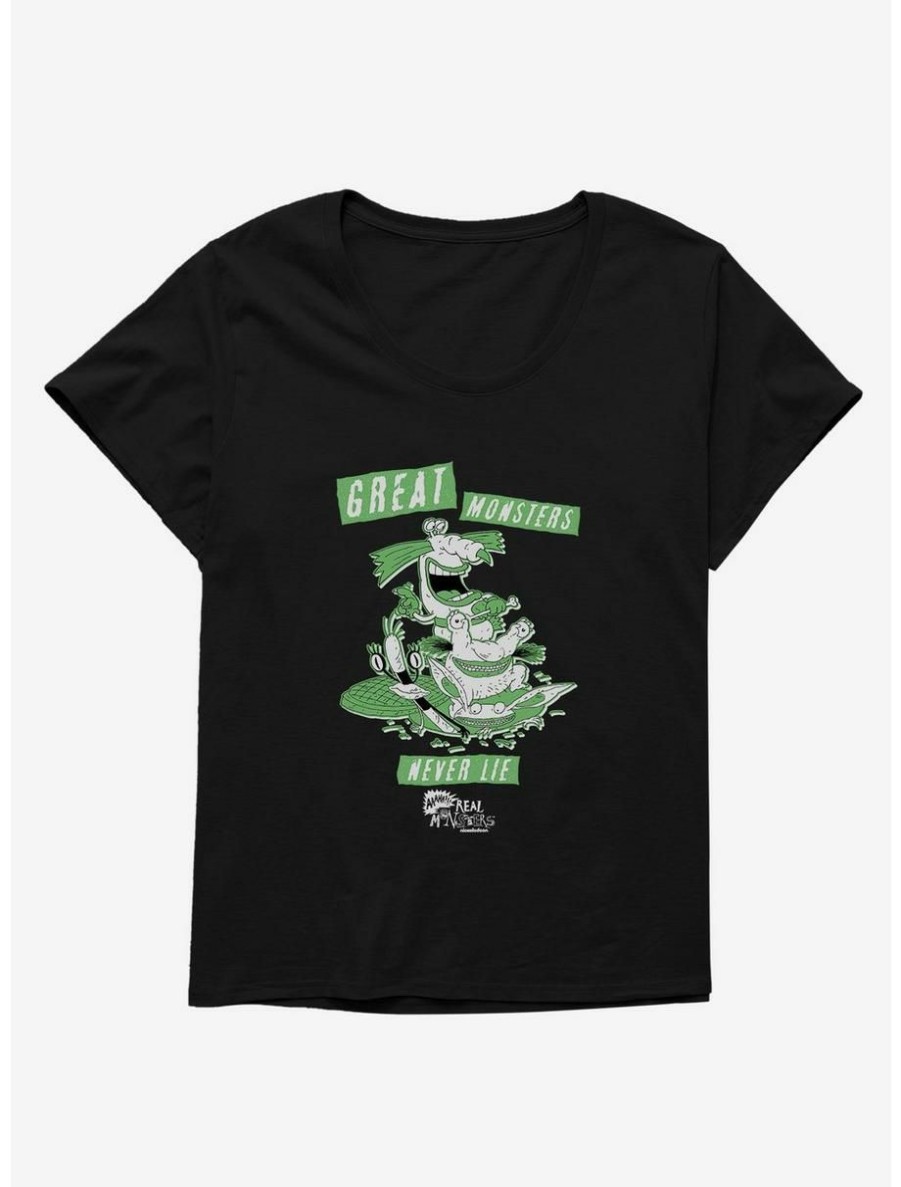 Cartoons * | Cartoons Aaahh!!! Real Monsters Great Monsters Never Lie Womens T-Shirt Plus Size