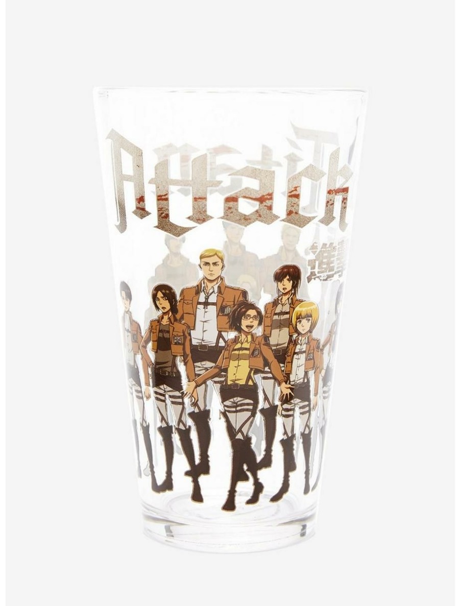 Anime * | Anime Attack On Titan Scout Regiment Portrait Pint Glass Boxlunch Exclusive