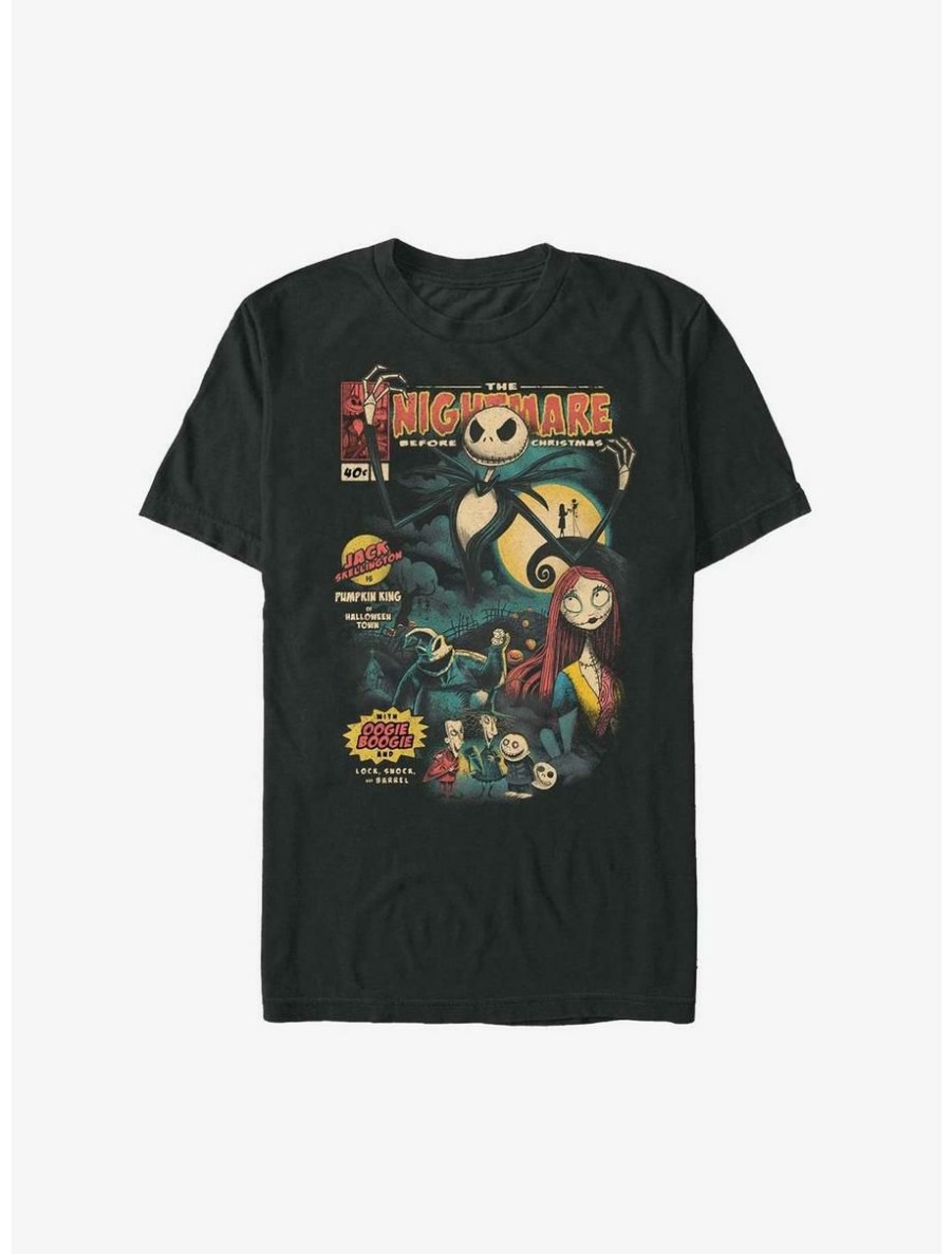 Horror * | Horror Disney The Nightmare Before Christmas Comic Cover T-Shirt