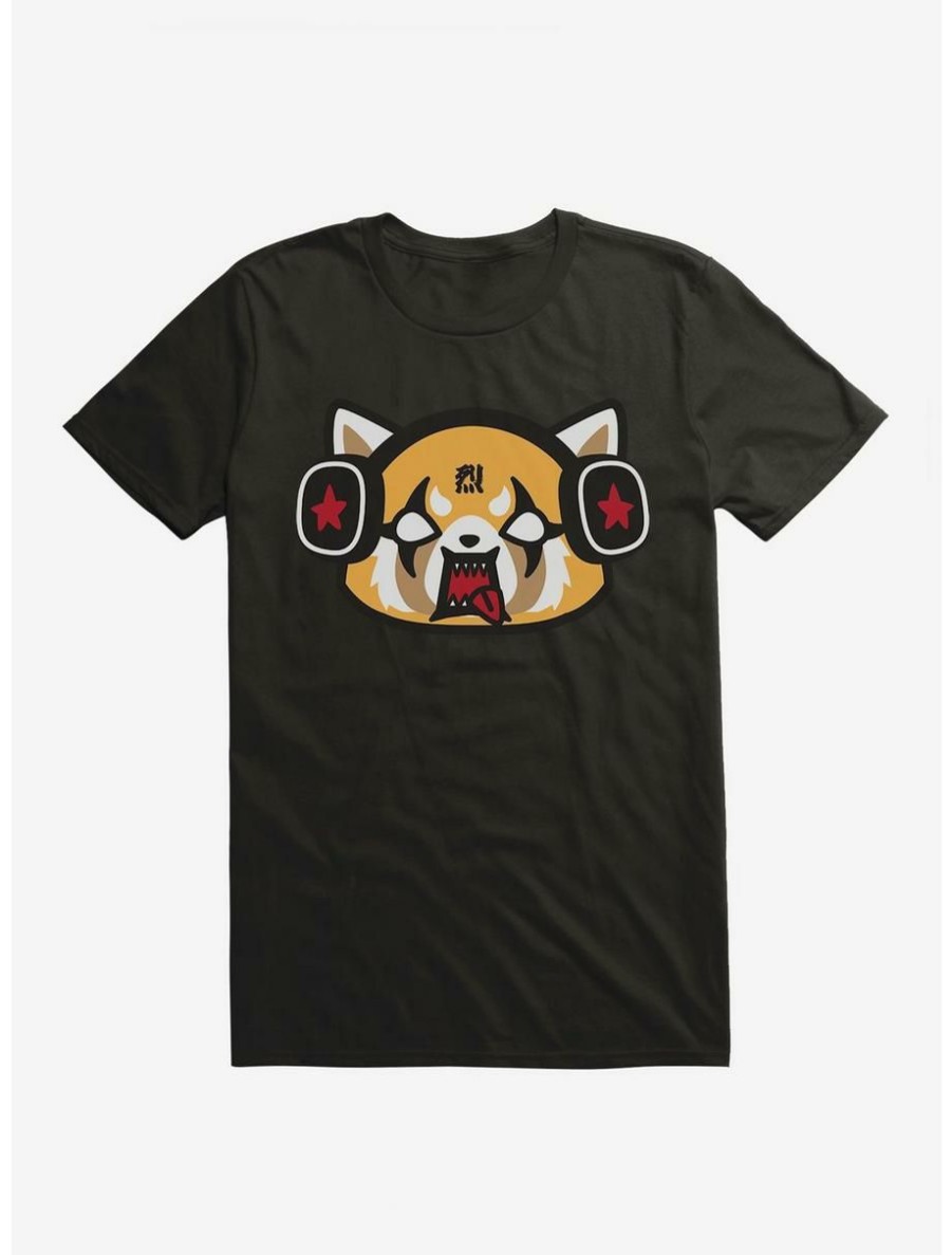 Anime * | Anime Aggretsuko Metal Raging Headphones T-Shirt