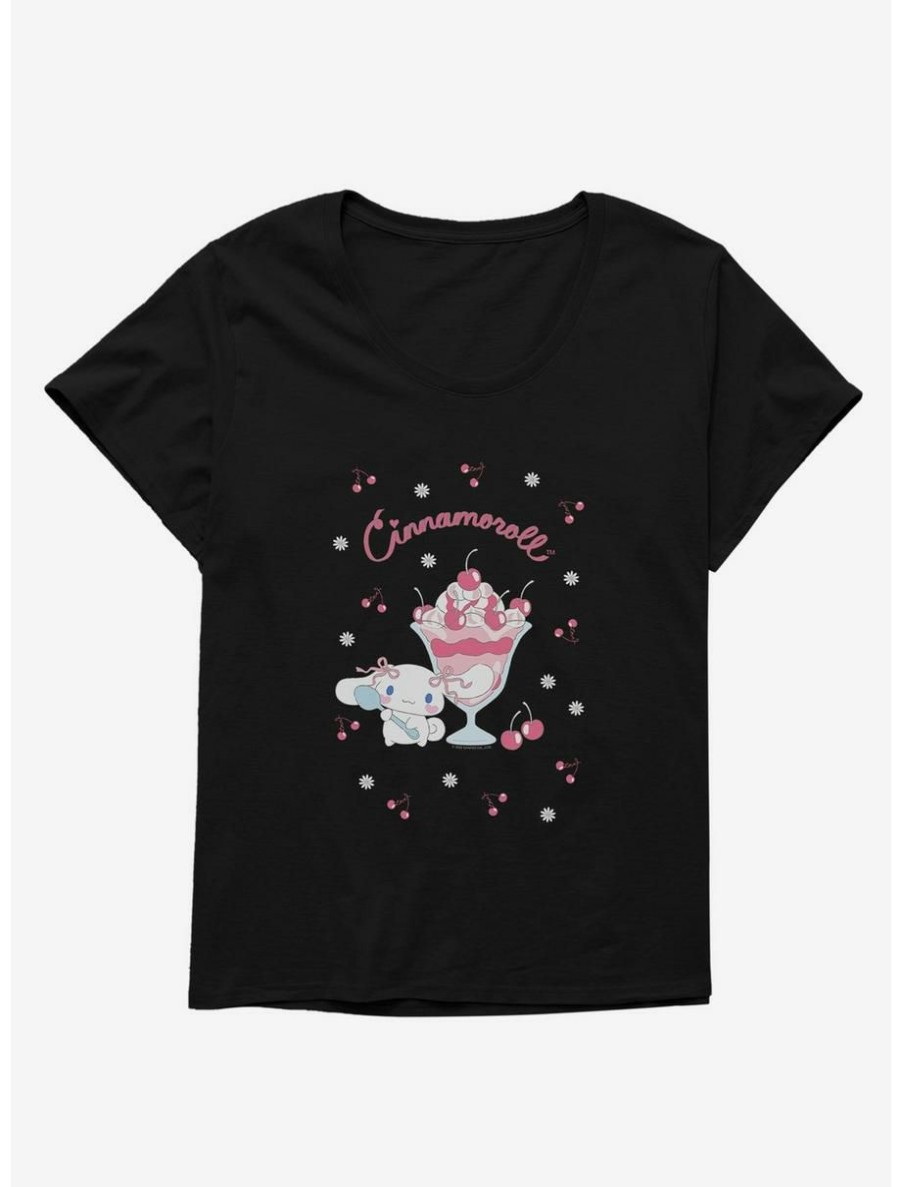 Anime * | Anime Cinnamoroll Cherry Sunday Womens T-Shirt Plus Size