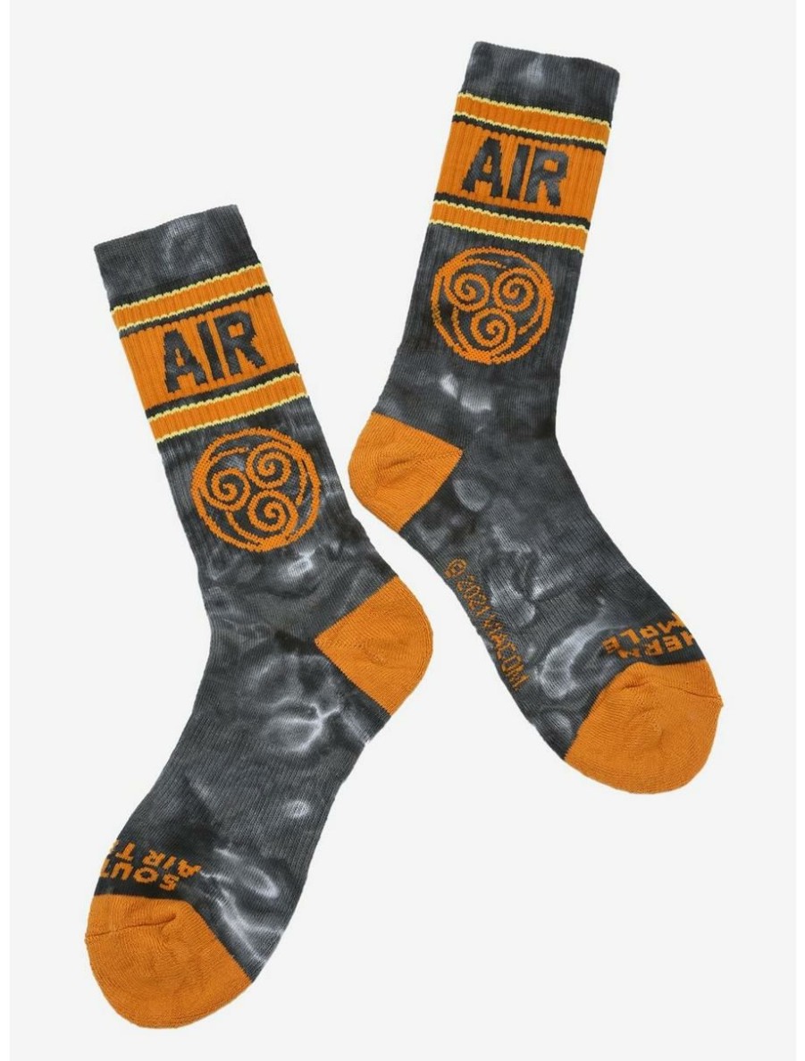 Anime * | Anime Avatar: The Last Airbender Air Nomads Acid Wash Crew Socks Boxlunch Exclusive