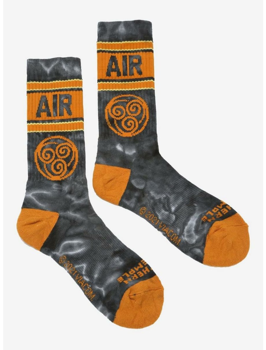 Anime * | Anime Avatar: The Last Airbender Air Nomads Acid Wash Crew Socks Boxlunch Exclusive