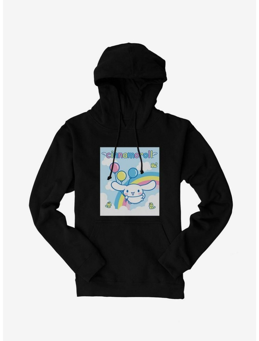 Anime * | Anime Cinnamoroll Balloons And Rainbow Hoodie