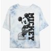 Cartoons * | Cartoons Disney Mickey Mouse Vertical Collegiate Womens Tie-Dye Crop T-Shirt