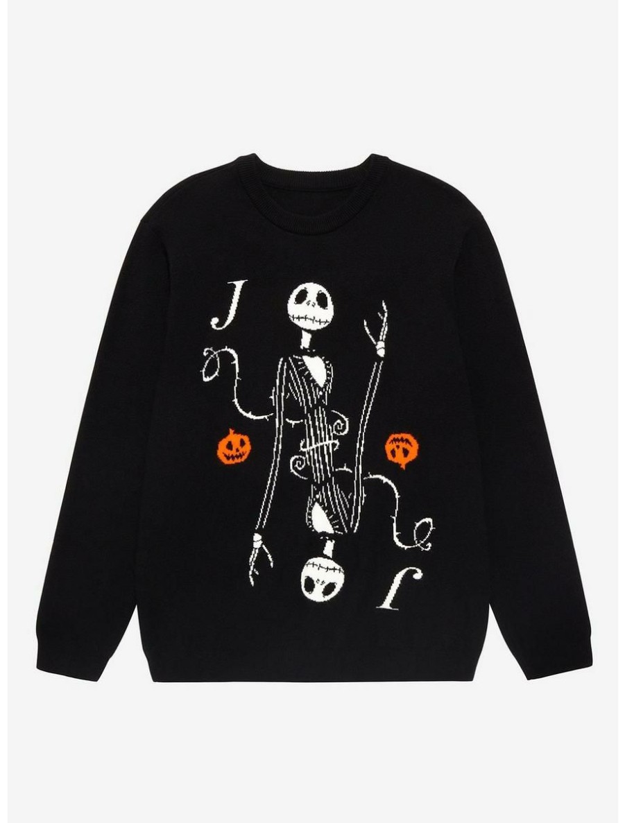 Horror * | Horror Disney The Nightmare Before Christmas Jack Playing Card Crewneck Boxlunch Exclusive