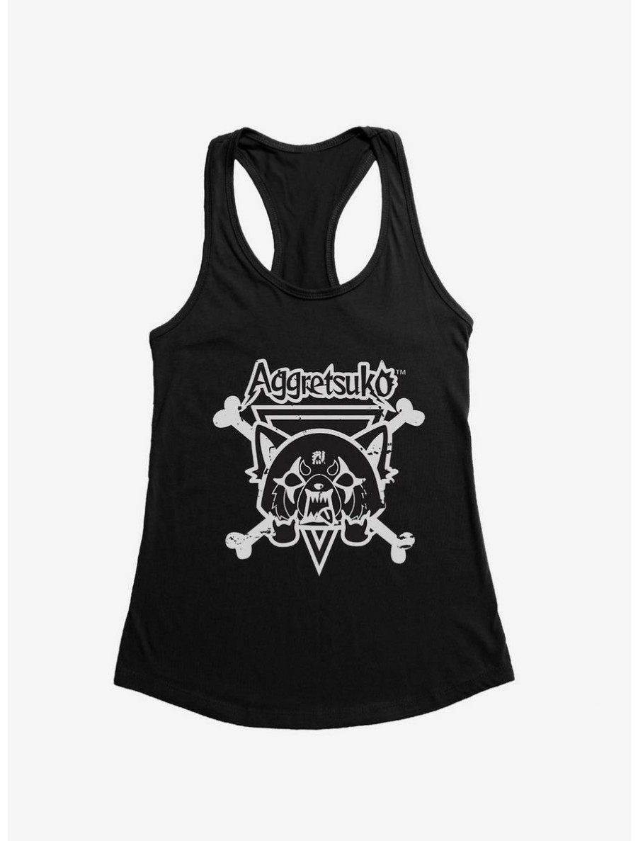 Anime * | Anime Aggretsuko Metal Crossbones Womens Tank Top