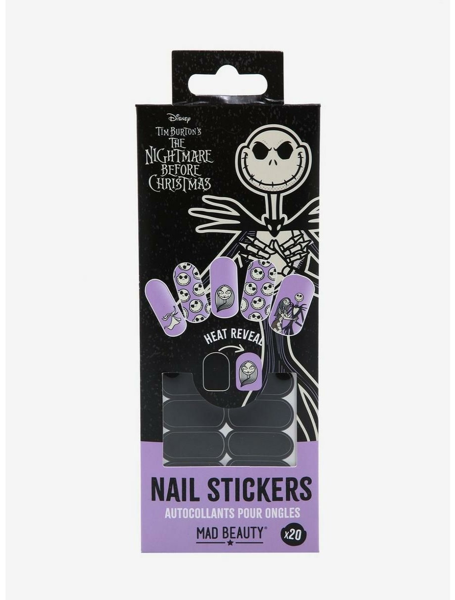 Horror * | Horror Disney The Nightmare Before Christmas Jack & Sally Heat Reveal Nail Stickers