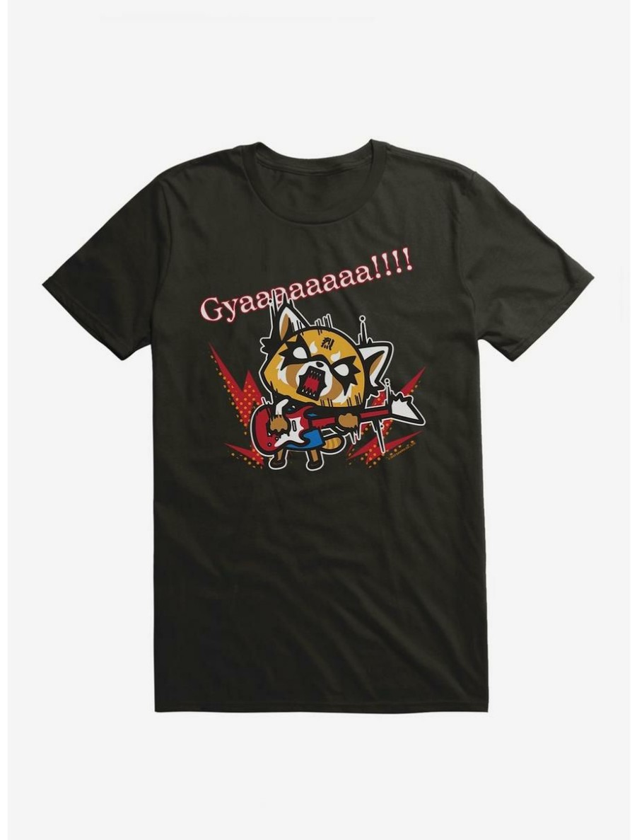 Anime * | Anime Aggretsuko Metal Guitar Rock & Roll T-Shirt