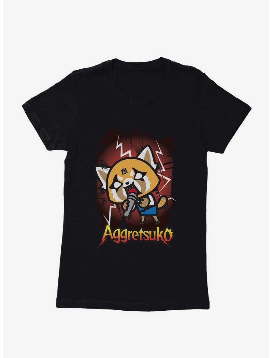 Anime * | Anime Aggretsuko Metal Rockin' Out Womens T-Shirt