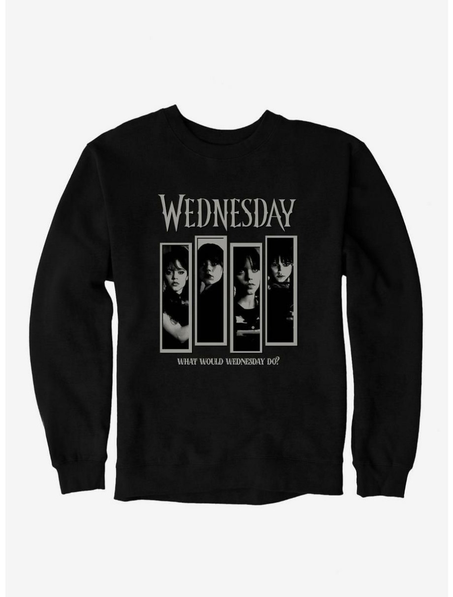 Horror * | Horror Wednesday What Would Wednesday Do? Panels Sweatshirt