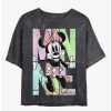 Cartoons * | Cartoons Disney Minnie Mouse Minnie Name Fill Mineral Wash Crop Womens T-Shirt