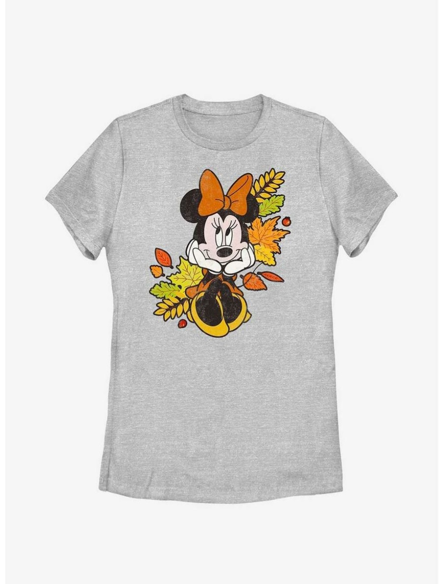 Cartoons * | Cartoons Disney Minnie Mouse Minnie Fall Leaves Womens T-Shirt