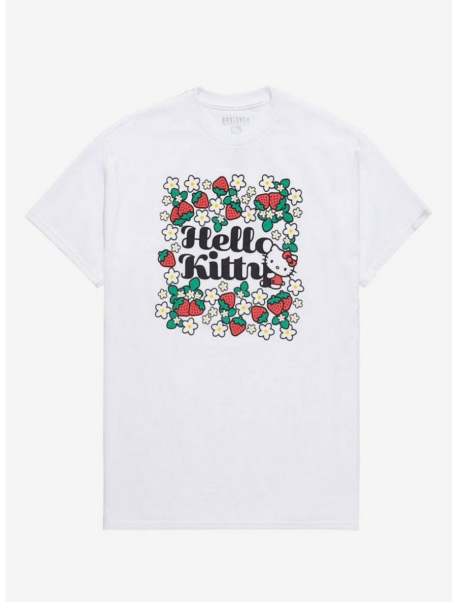 Anime * | Anime Sanrio Hello Kitty Strawberries Women'S T-Shirt Boxlunch Exclusive