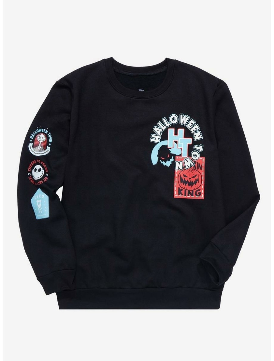 Horror * | Horror Disney The Nightmare Before Christmas Halloween Town Youth Crewneck Boxlunch Exclusive