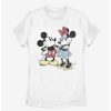 Cartoons * | Cartoons Disney Mickey Mouse Minnie Retro Womens T-Shirt