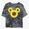 Cartoons * | Cartoons Disney Mickey Mouse Sunflower Womens Tie-Dye Crop T-Shirt