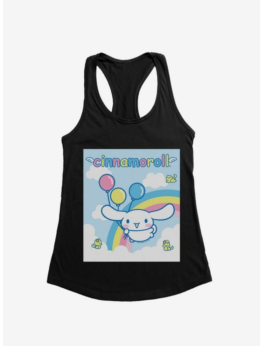 Anime * | Anime Cinnamoroll Balloons And Rainbow Womens Tank Top